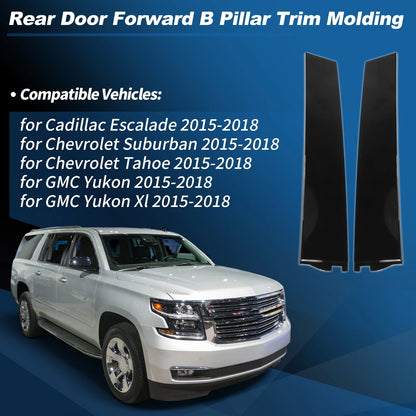 Rear Door B-Pillar Trim Panel Pair for Chevrolet Suburban (2015 - 2018)