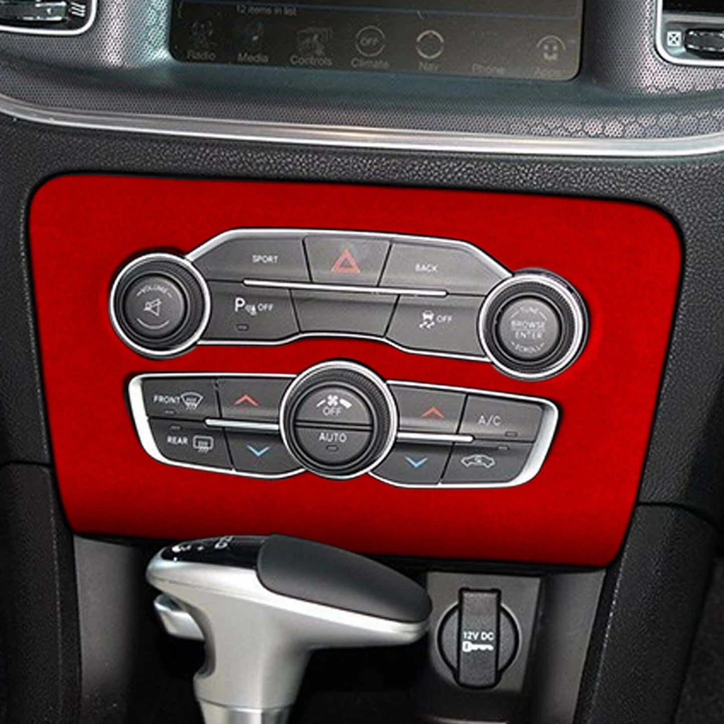 1x Red Leather A/C Panel Cover for Dodge Charger (2016-2023)