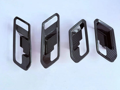Carbon Fiber Look Inner Door Handle Bowl Cover Trim for Chevrolet Colorado (2023-2025)