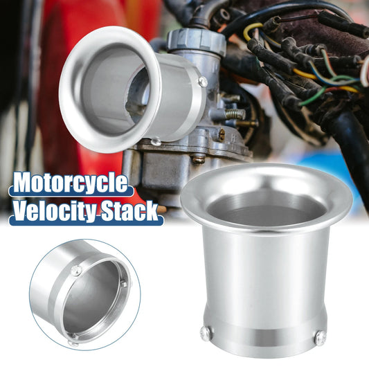 55mm Velocity Stack Carburetor Air Filter Funnel Silver Tone for Motorcycle