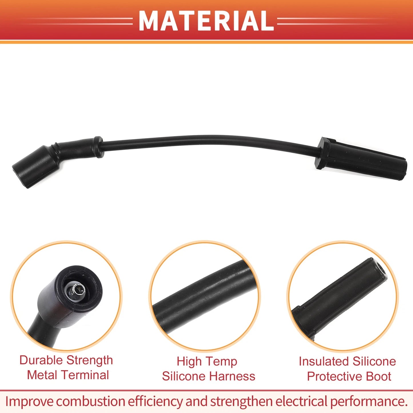 7x Spark Plug Wire Ignition Coil Cable for Chevrolet Astro (1996-2005)