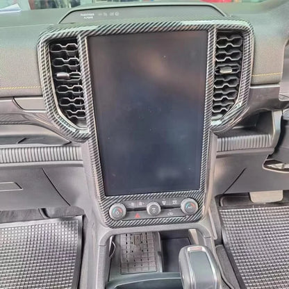 Center Air Vent Outlet Dashboard Carbon Fiber Cover Trim for Ford Ranger (2023)