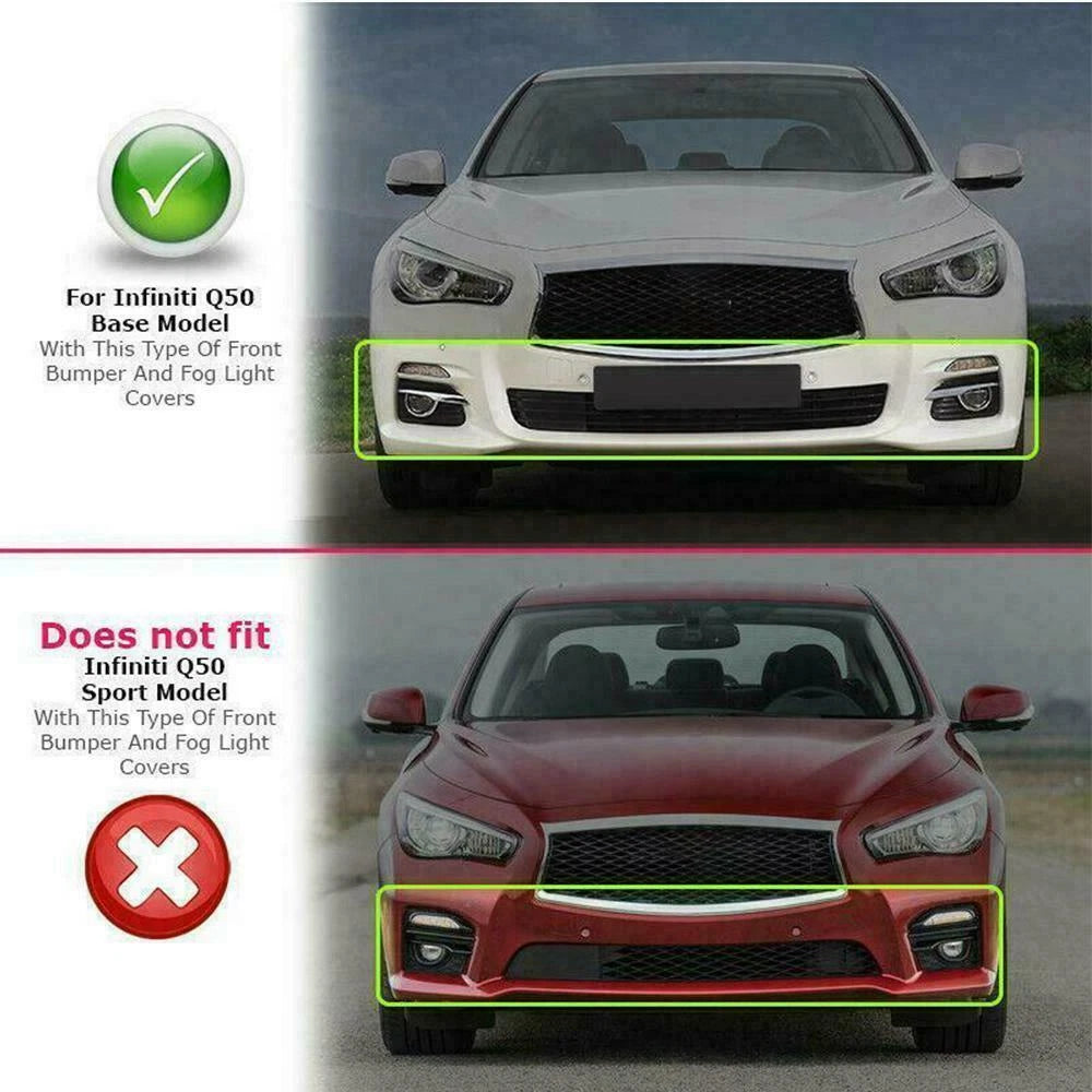 Fog Light Covers Black for Infiniti Q50 (2014-2017)
