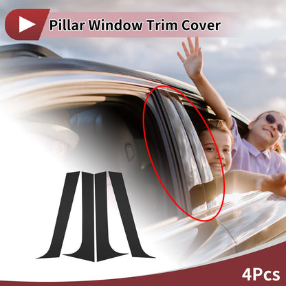Black Front Left Right Door Pillar Window Trim for Peugeot 206 (2004-2010) 4 Pcs