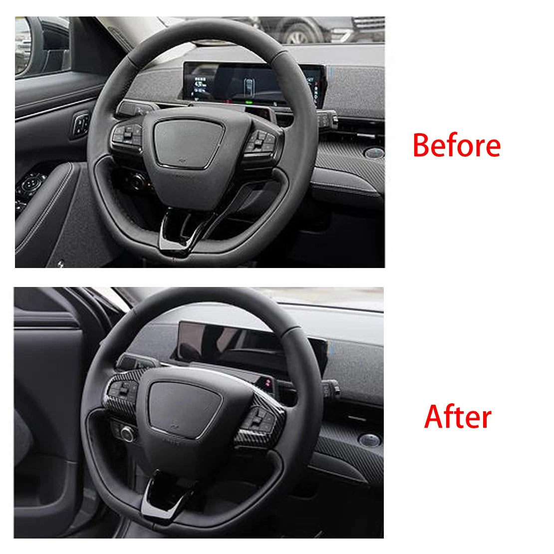 Carbon Fiber ABS Steering Wheel Trim Cover for Ford Mustang Mach-E (2021-2023)