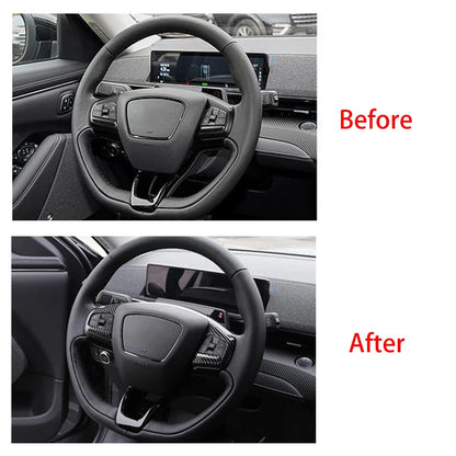 Carbon Fiber ABS Steering Wheel Trim Cover for Ford Mustang Mach-E (2021-2023)