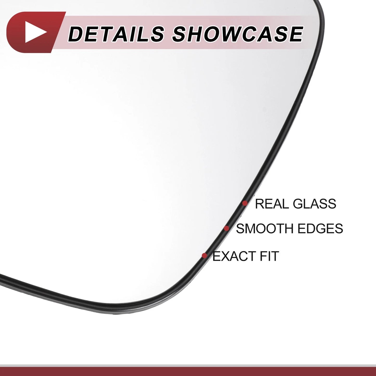 Left Driver Side Mirror Glass for Toyota Yaris (2012–2017)
