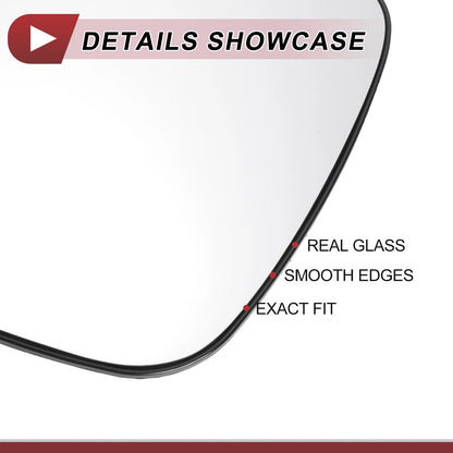 Left Driver Side Mirror Glass for Toyota Yaris (2012–2017)