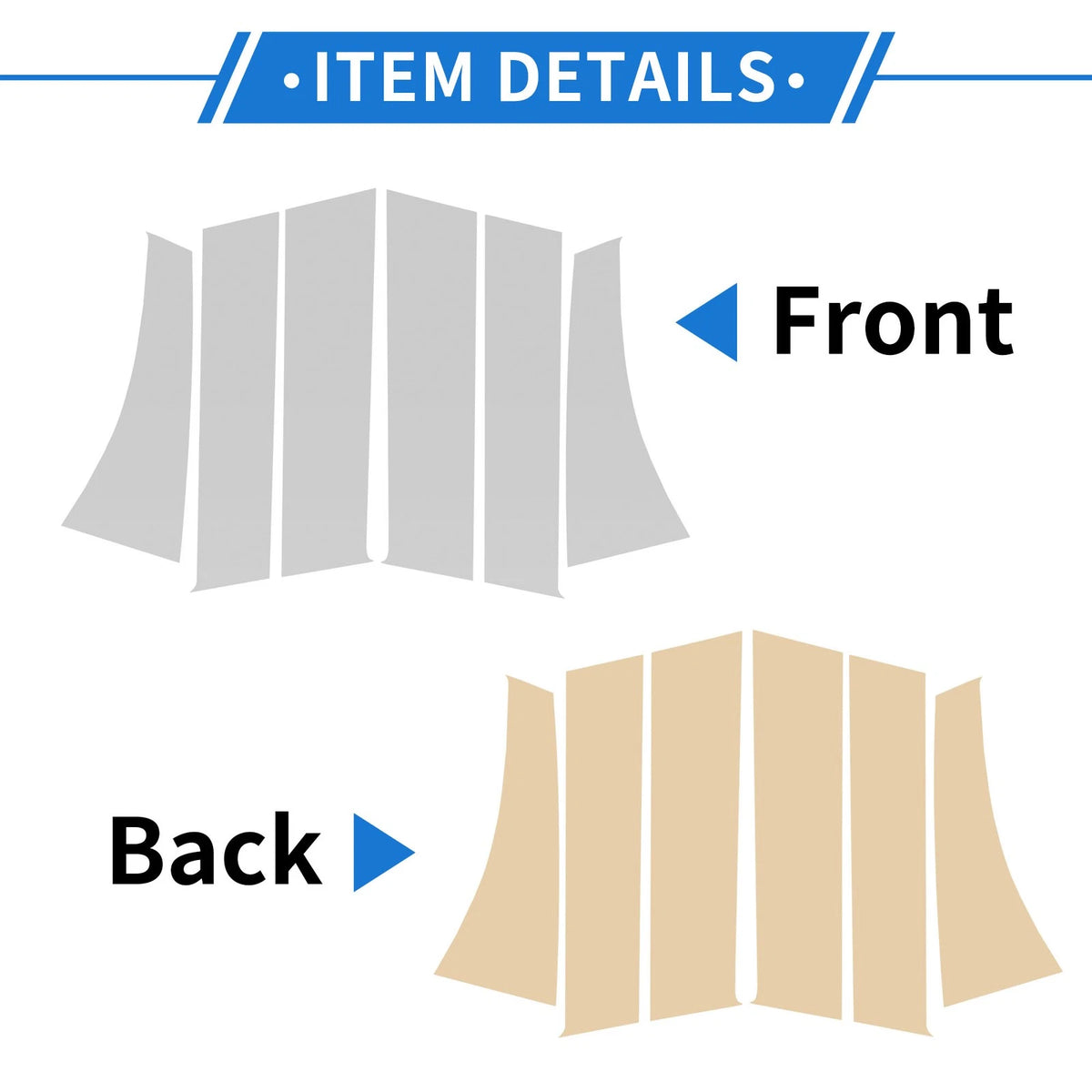 6 Pcs Door Pillar Window Trim for Mitsubishi Outlander Sport (2011-2021)