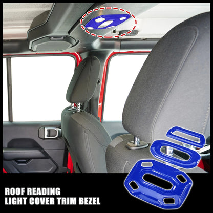 Blue Roof Reading Light Cover Trim for Jeep Wrangler JL (2018-2023)