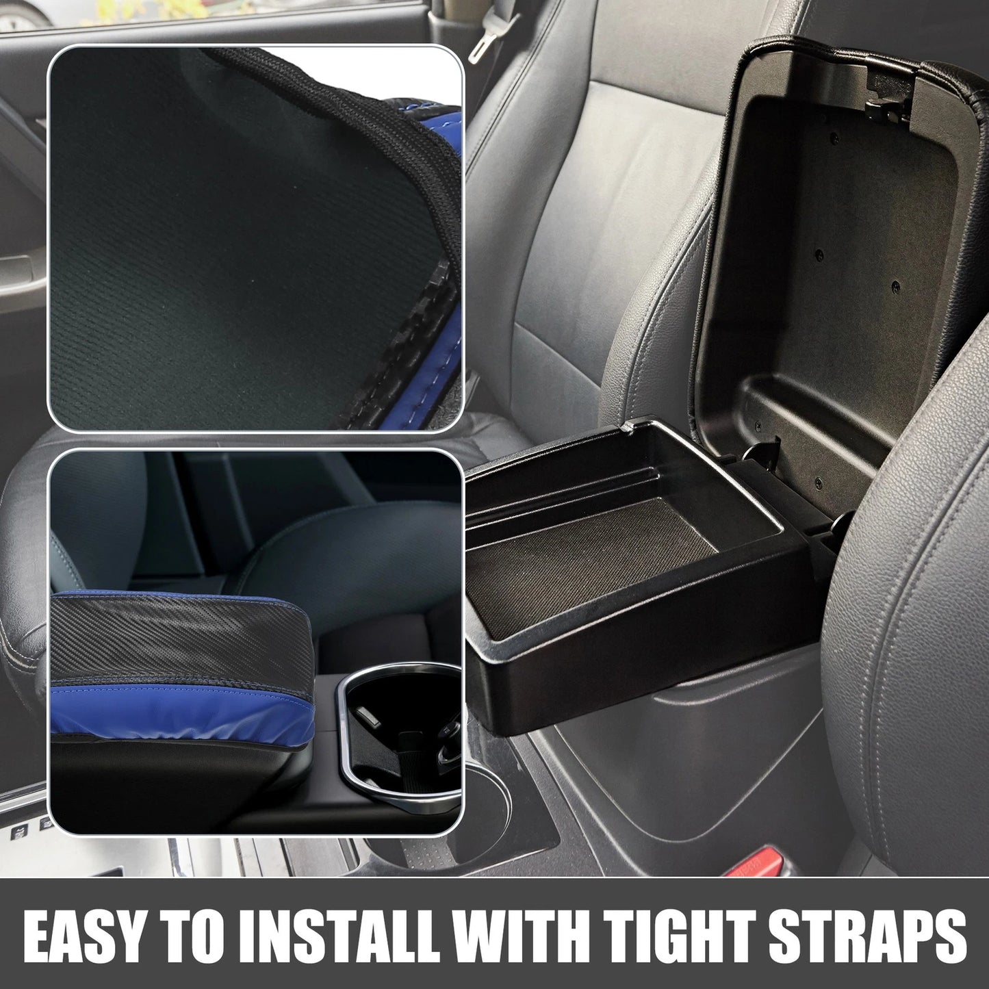 Car Center Console Armrest Cover Pad for Toyota Corolla Cross (2022) Blue Black