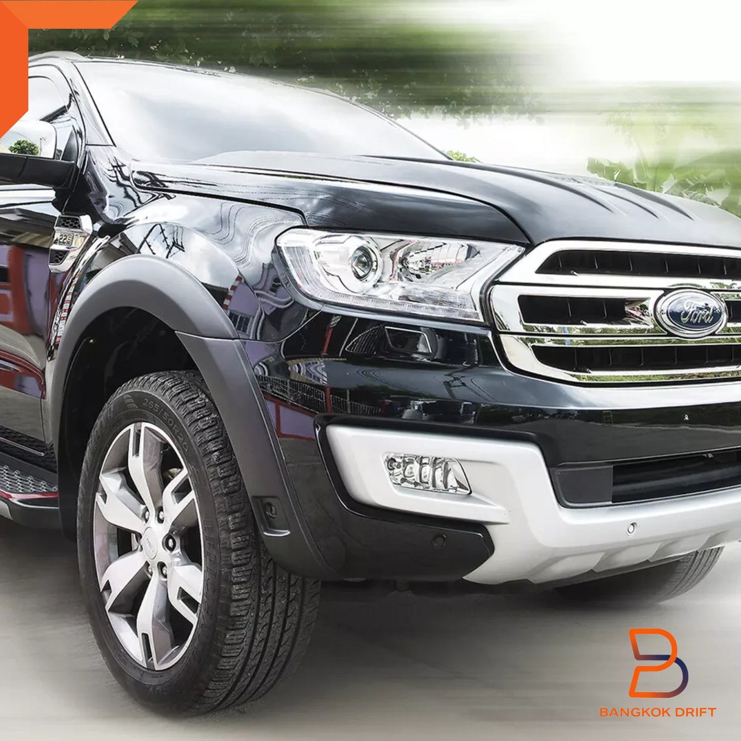 4" Matte Black Fender Flares for Ford Everest SUV (2015-2018)