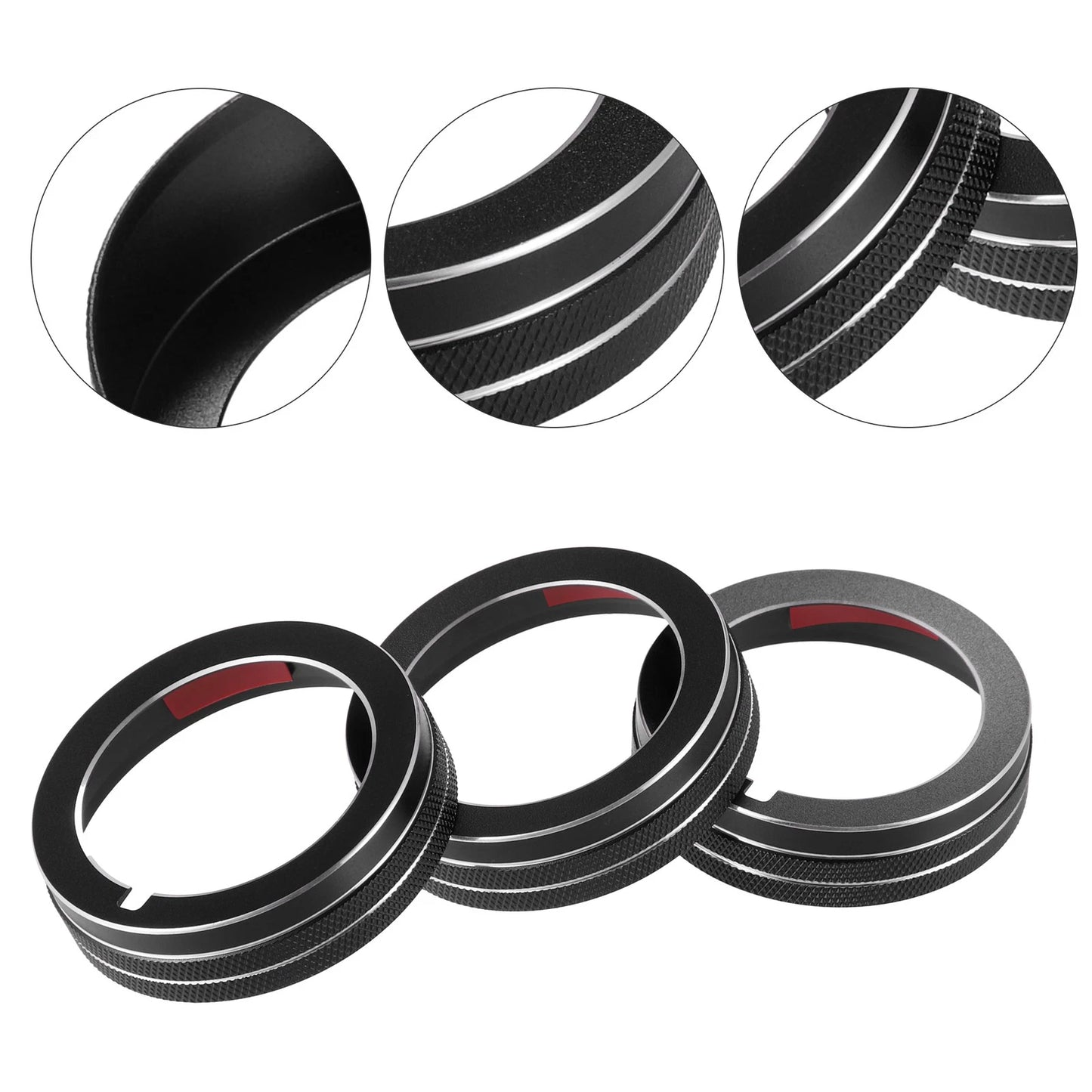 AC Air Conditioner Switch Knob Cover for Mazda CX-3 (2015) - 3 Pcs Black