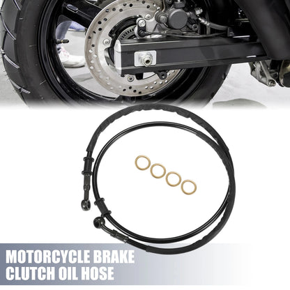 125cm Motorcycle Brake Clutch Oil Hose Throttle Pipe Black for Motorcycle