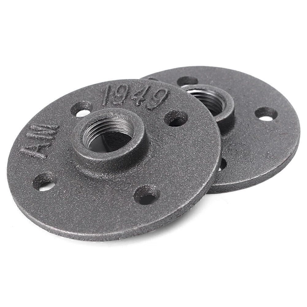 10 x 1/2" Malleable Iron Floor Flange Pipe Fittings for Wall Mount Black