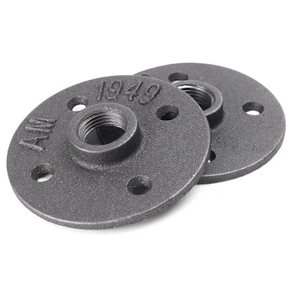 10 x 1/2" Malleable Iron Floor Flange Pipe Fittings for Wall Mount Black