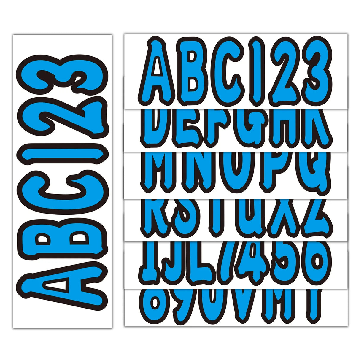 Boat Registration Decals Set A-Z & 0-9 Blue for All Boats