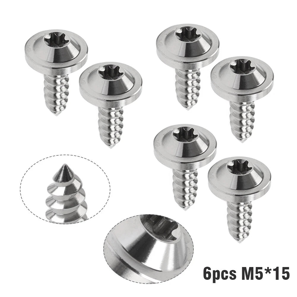 6pcs M5x15mm Titanium Torx Head Self Tapping Screws for Fastening