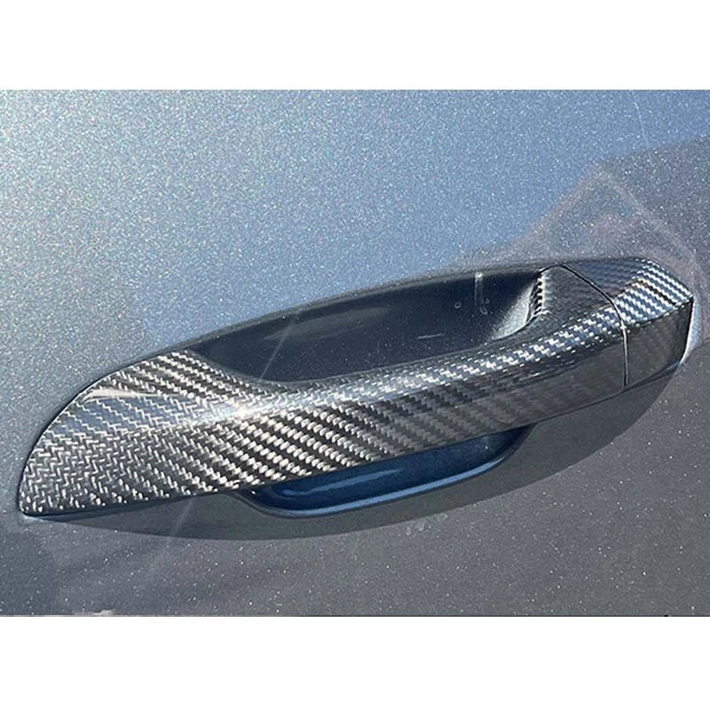 Real Carbon Fiber Exterior Door Handle Cover Caps fit For Audi A6 C8 S6 Q6 Q8