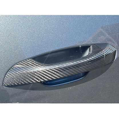 Real Carbon Fiber Exterior Door Handle Cover Caps fit For Audi A6 C8 S6 Q6 Q8