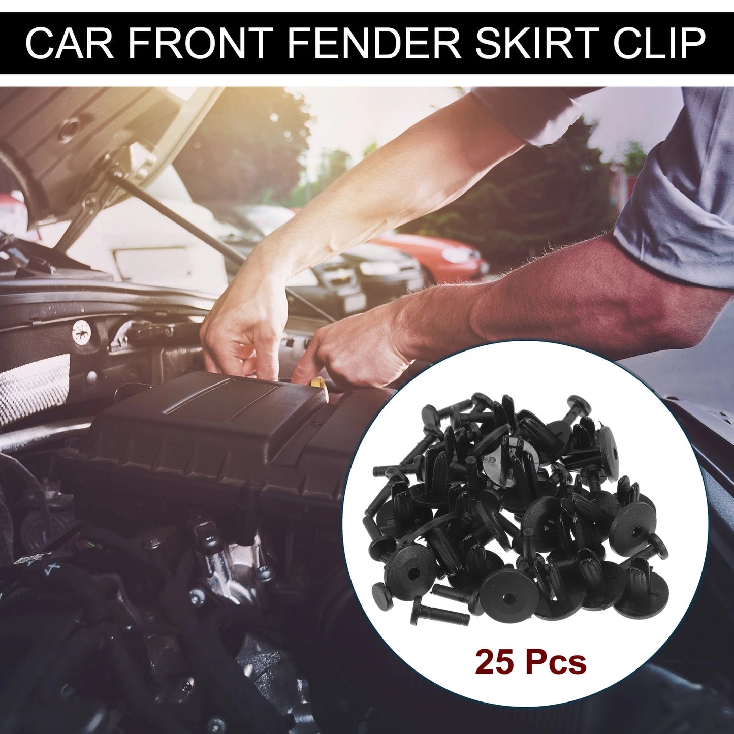 Front Fender Skirt Clip 25pcs for GM Bumper Push Type Plastic Retainer Rivet