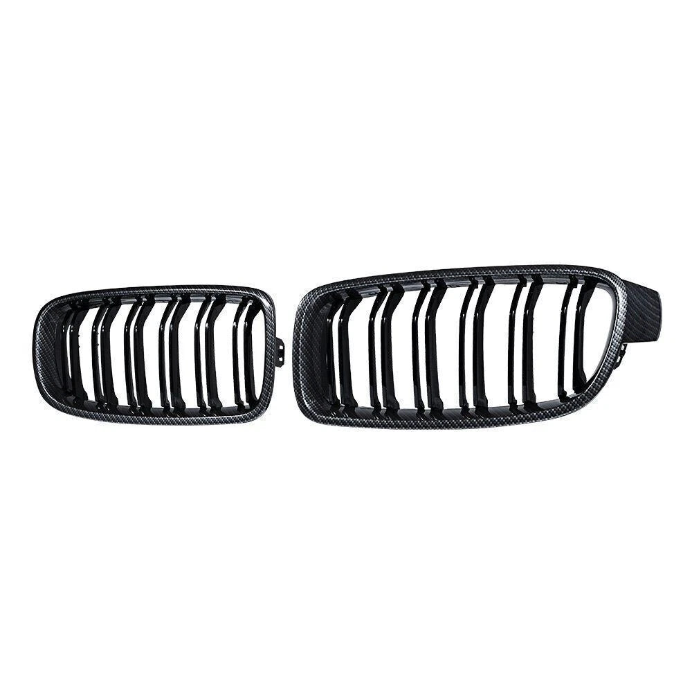 Carbon Style Kidney Grille & Side Mirror Cover Cap for BMW F30 F31 328i 335i (2012-2018)