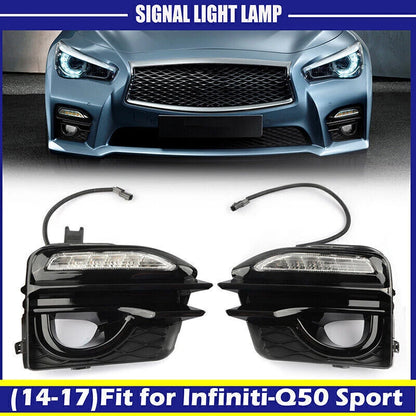 Fog Light Cover Trim for Infiniti Q50 Sport 2014-2017 (2 x Fog Turn Signal Lamps)
