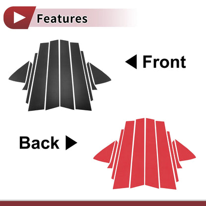 10 x Car Door Pillar Window Trim for Toyota Camry (2024-2025) Carbon Fiber