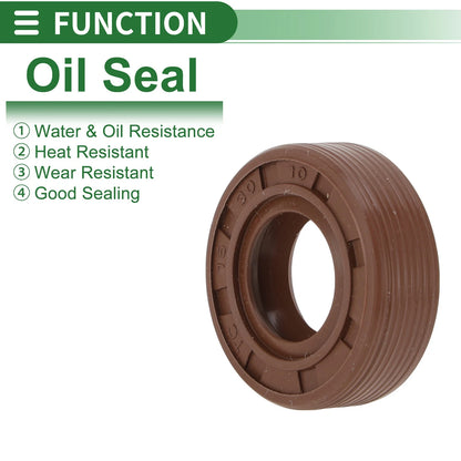 Oil Seal 15x30x10mm FKM Rubber 5 Pcs for Car
