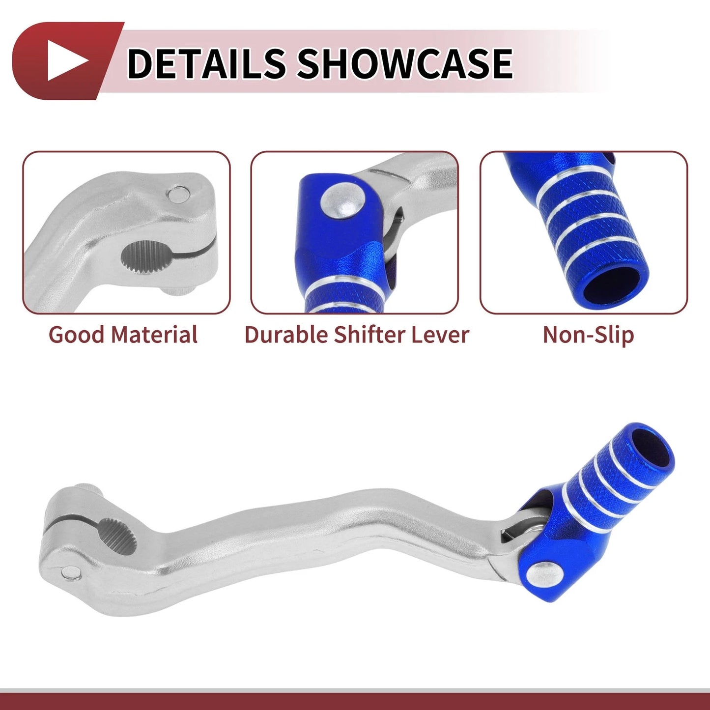 Folding Motorcycle Gear Shifter Lever - Silver Tone Blue for Bosuer M4