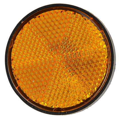 2 x Motorcycle Yellow Front Fork Round Reflectors for Honda Kawasaki