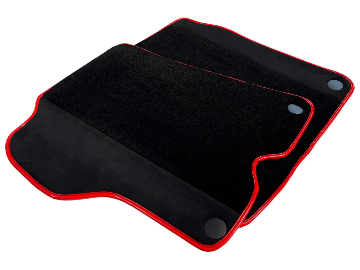 Black Floor Mats for Ferrari California (2008-2014) with Alcantara Red Trim