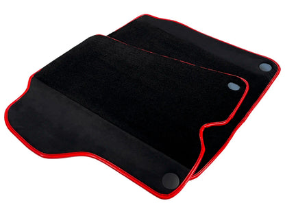 Black Floor Mats for Ferrari California (2008-2014) with Alcantara Red Trim