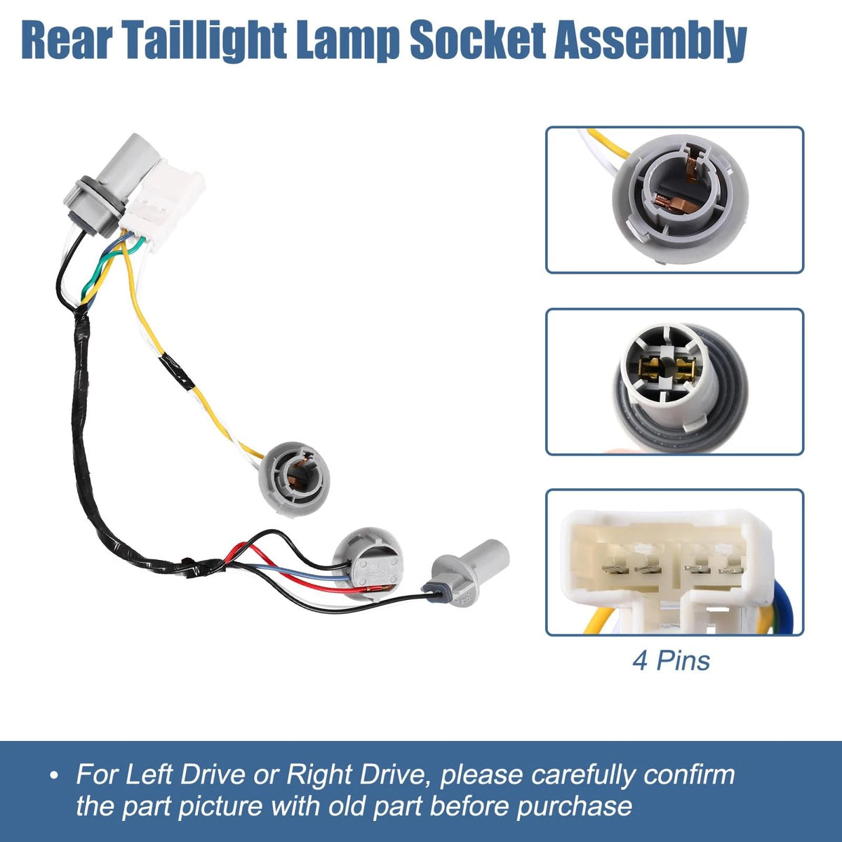 Tail Lamp Holder & Wiring Harness for Hyundai Sonata 4-Door (2011-2014)