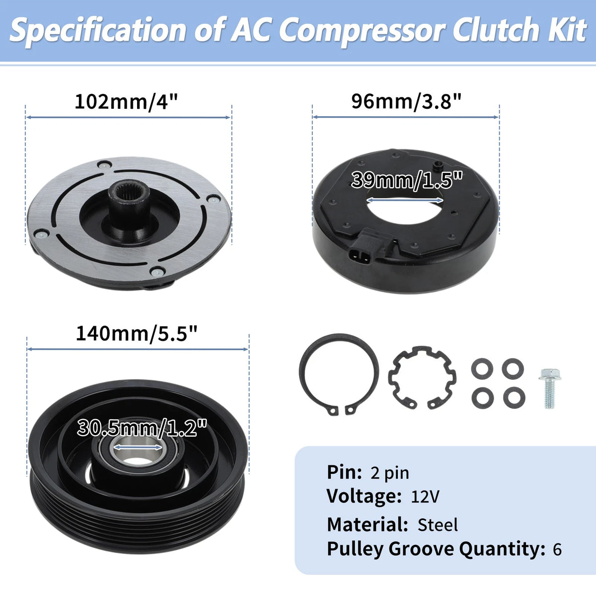 Air Conditioner AC Compressor Clutch for Honda Accord Odyssey Pilot Acura