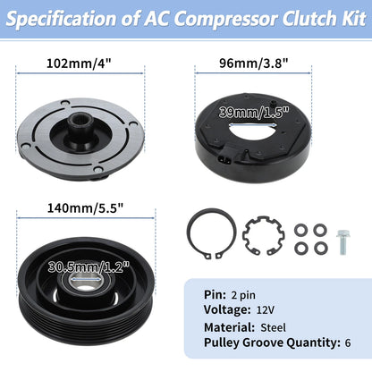 Air Conditioner AC Compressor Clutch for Honda Accord Odyssey Pilot Acura