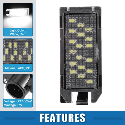 2 x White LED License Plate Lights for Jeep Grand Cherokee (2017-2021)