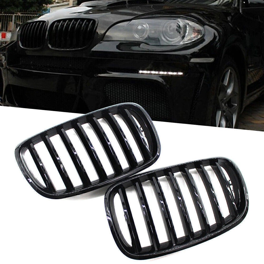 Gloss Black Front Kidney Grille for BMW X5 X6 E70 E71 (2007-2013)