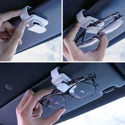 Black & Silver Sun Visor Clip Holder for Reading Glasses & Sunglasses