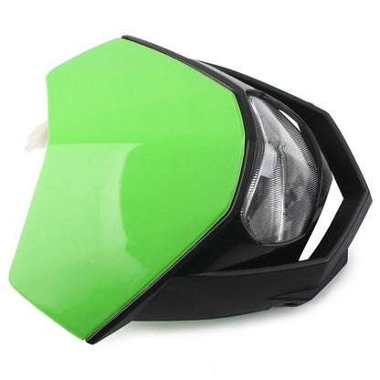 Universal Headlight Lamp for Supermoto & Dirt Bike - Green