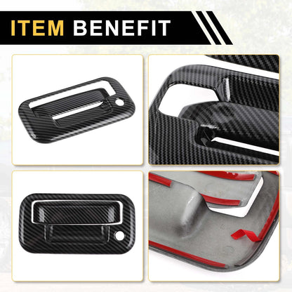 Exterior Door Handle Cover Set for Ford F-150 (2004-2014) Carbon Fiber Black