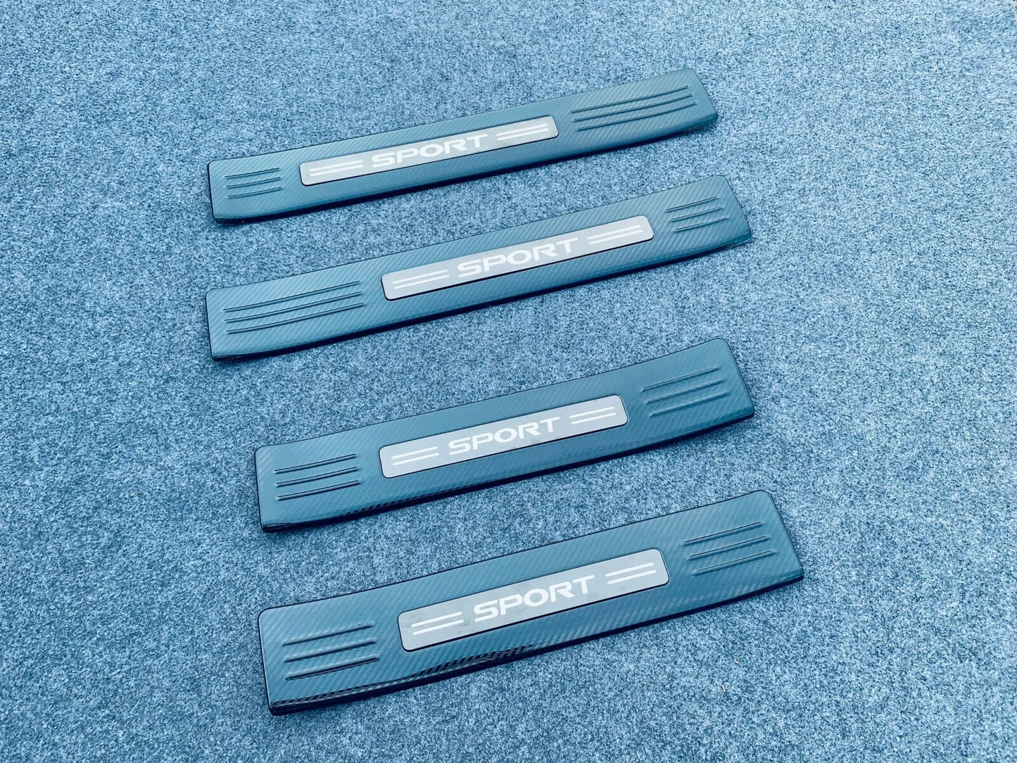 Carbon Fiber Outer Door Sill Trim Protector Cover for Toyota Highlander (2020-2023)