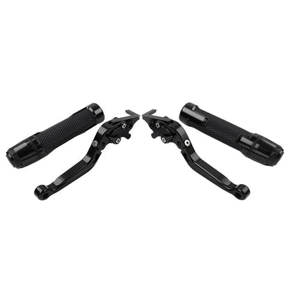 CNC Black Extendable Brake Clutch Lever Grip Set for Honda VFR1200 (2010-2016)