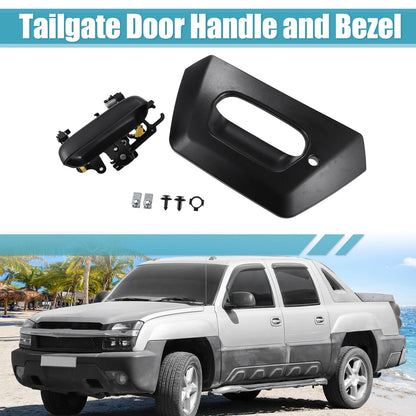 1 Set Tailgate Door Handle and Bezel for Chevy Avalanche 1500 2500 (2002-2006)