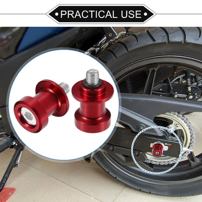 1 Pair Swingarm Spools 8mm CNC Swing Arm Sliders Stand Red for Motorcycle