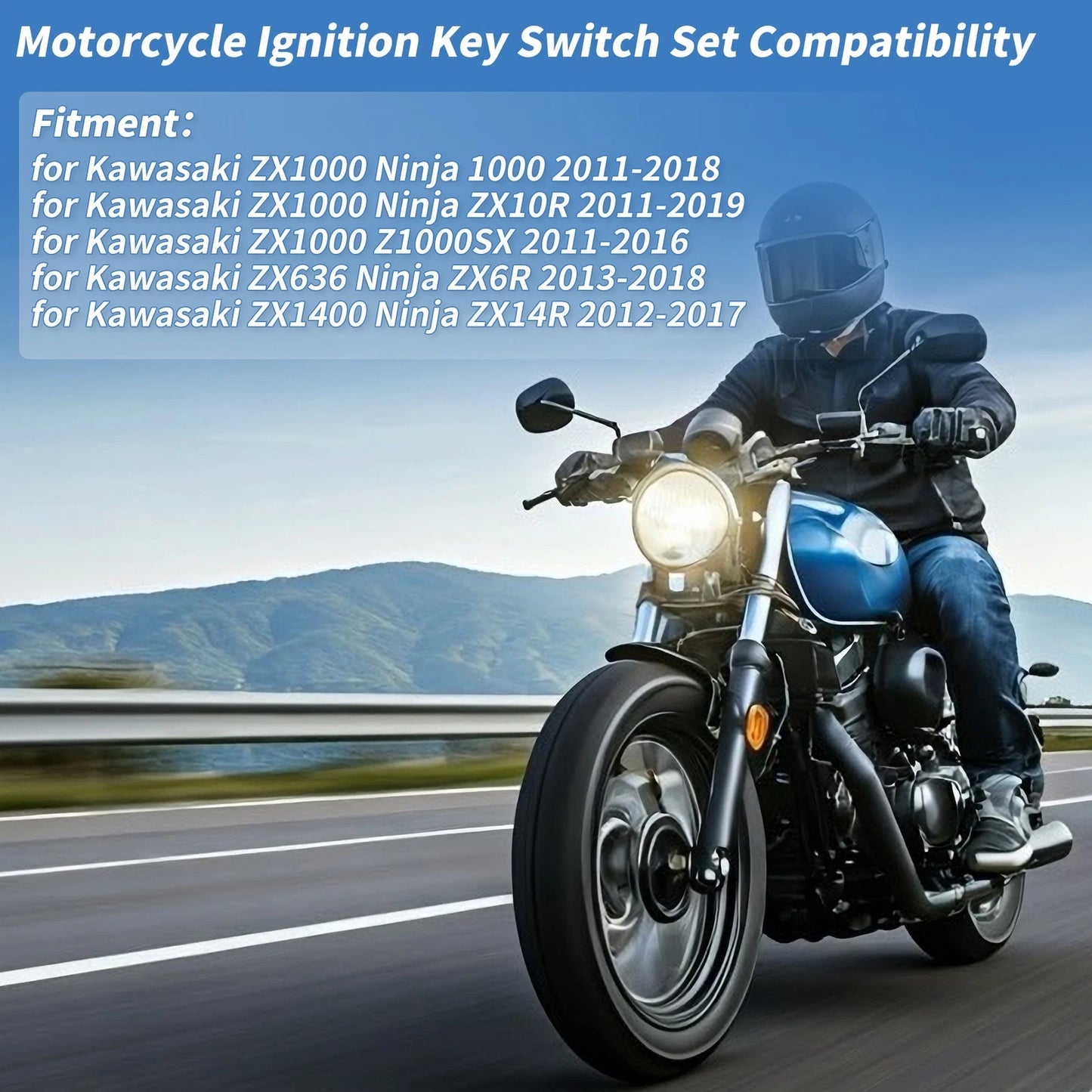 Ignition Key Switch 1 Set for Kawasaki ZX1000 Ninja 1000 (2011–2018)