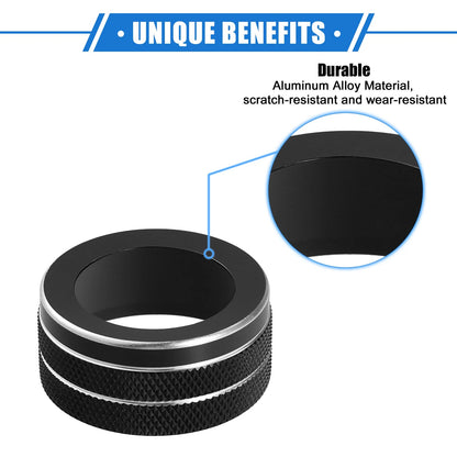 3 x AC Climate Control Knob Rings Cover for Jeep Renegade (2018-2023) Black
