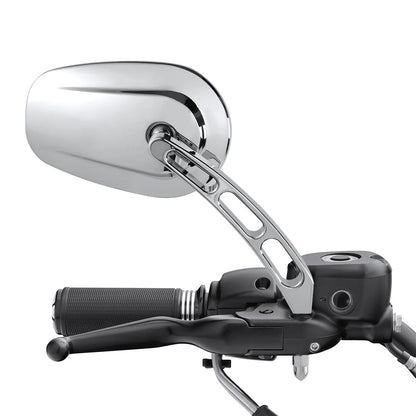 Chrome Rearview Mirrors for Harley Softail Slim FLSS Deluxe Heritage Fatboy (2014-2023)