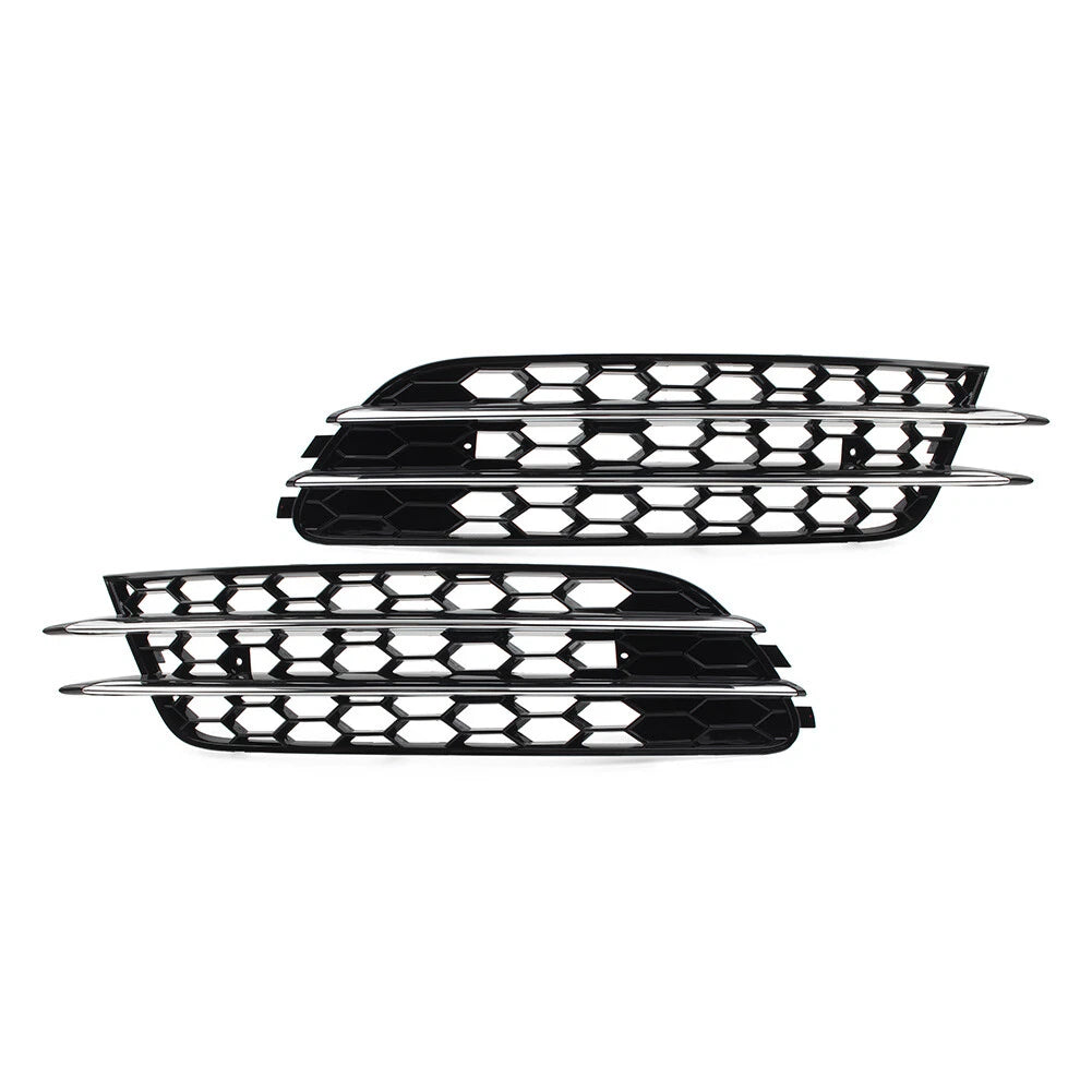 Front Bumper Honeycomb Mesh Fog Light Grille Cover for Audi A6 C7 (2012-2018)