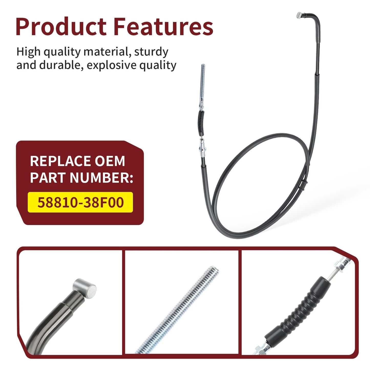 Rear Park Hand Brake Cable for Suzuki Eiger 400 2x4/4x4 (2003–2007)